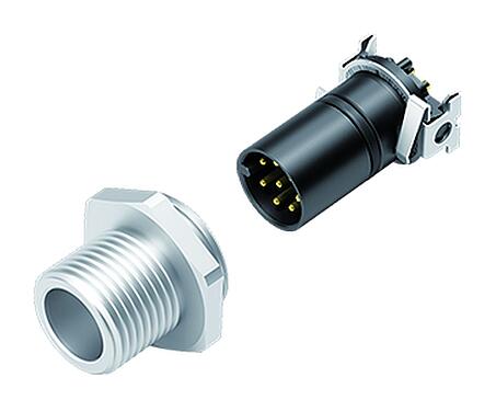 Illustration M12 Embase mâle, Contacts: 8, blindable, SMT, IP67, M12x1,0, Montage frontal