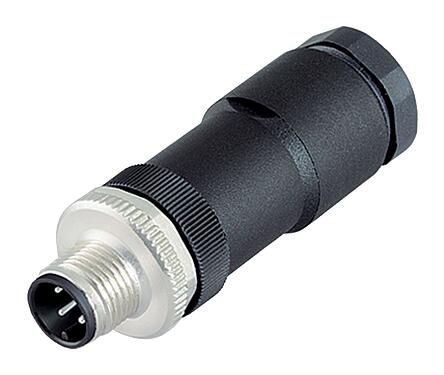 Illustration 99 0487 186 08 - M12 Male cable duo connector, Contacts: 8, 2x cable Ø 2.1-3.0 mm or Ø 4.0-5.0 mm, unshielded, screw clamp, IP67, UL