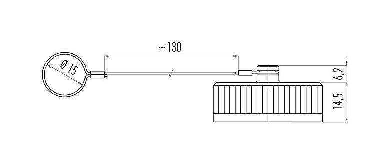Scale drawing Protecting cap, IP65, for male cable connector