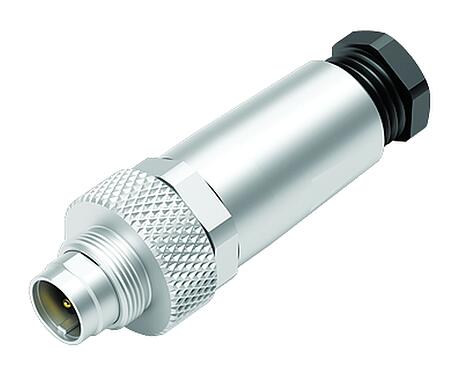 Illustration M9 Connecteur mâle, Contacts: 5, 3,5-5,0 mm, blindable, souder, IP67, avec manchette de protection