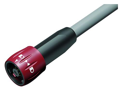 Ilustración Bayoneta Conector de cable macho, Número de contactos: 8, sin blindaje, soldadura, IP67, PVC, gris, 8 x 0,25 mm², 2 m