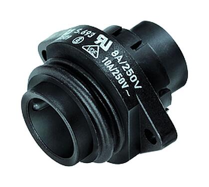 Illustration RD24 Embase mâle, Contacts: 6+PE, non blindé, sertir (Les contacts à sertir doivent être commandés séparément), IP67, UL, ESTI+, VDE, Montage frontal