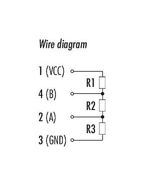 Schémas d’affectation des broches M12 Fiche de connexion, Contacts: 4, non blindé, IP69K, Profibus, PUR