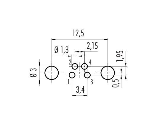 86 6319 1120 00004 | binder M8 Male panel mount connector 