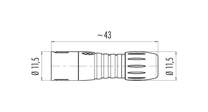 Scale drawing 99 9213 400 05 - Snap-In Male cable connector, Contacts: 5, 3.5-5.0 mm, unshielded, solder, IP67