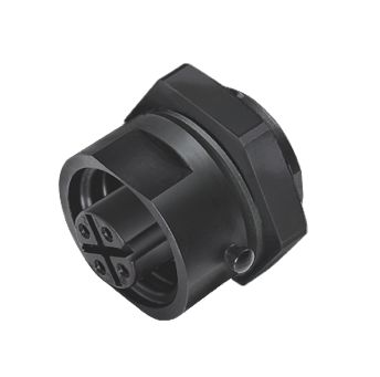 Illustration RD24 Embase femelle, Contacts: 3+PE, non blindé, pince à visser, IP67, UL, ESTI+, VDE, Montage frontal