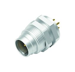 Illustration 09 0081 20 04 - M9 Male panel mount connector, Contacts: 4, unshielded, THT, IP40