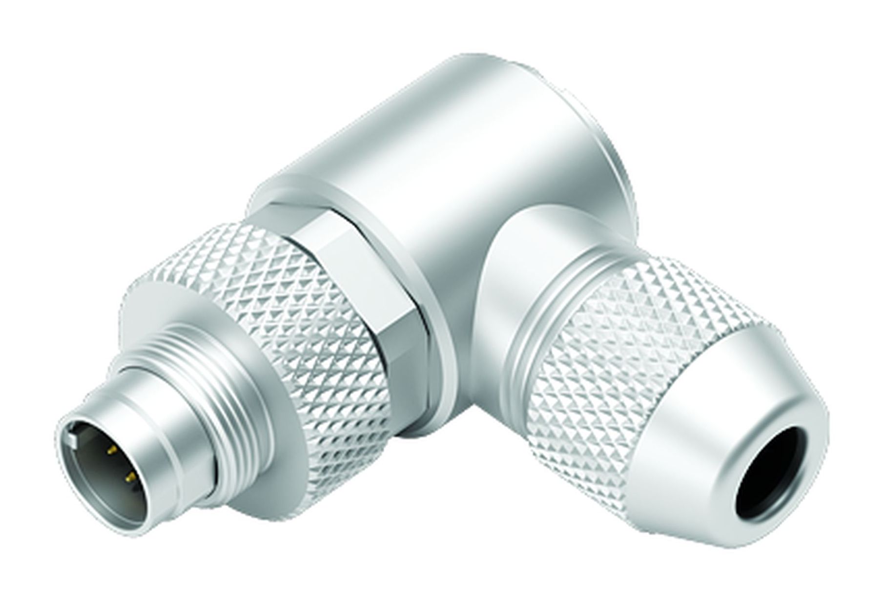 M9, Male angled connector, IP67, shieldable, Contacts: 8