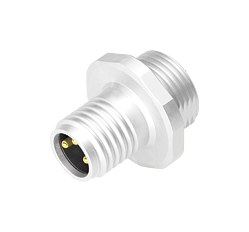 Illustration M8 Male panel mount connector, Contacts: 3, solder, IP67/IP69K, M10x0.75, Front mounting, with solder cups