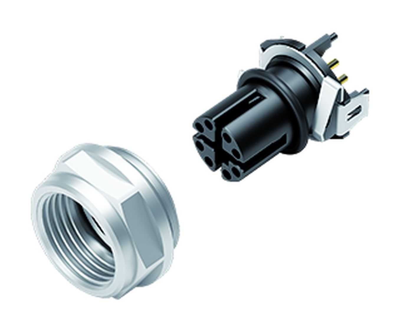 Automation Technology - Data Transmission--Female panel mount connector_876-X_4_EBD_SMT_schirm_Geh_9mm